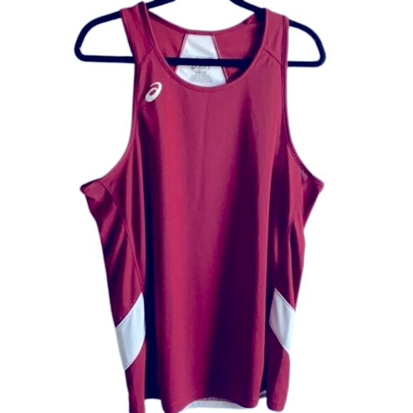 ASICS Mens Team Sweep Singlet, Cardinal/White, Size M. - Picture 7 of 7